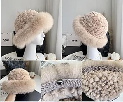 帽子 Rubbit Fur Long Brim Hat Amazon.com: MH Bailment Women's Winter Rabbit Fur Hats with